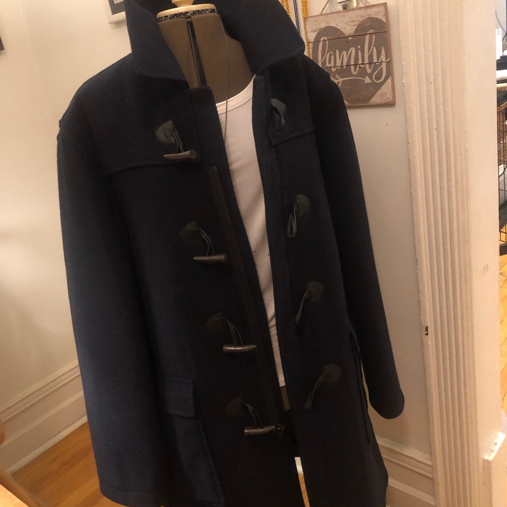 Men’s Black 100% Wool Coat